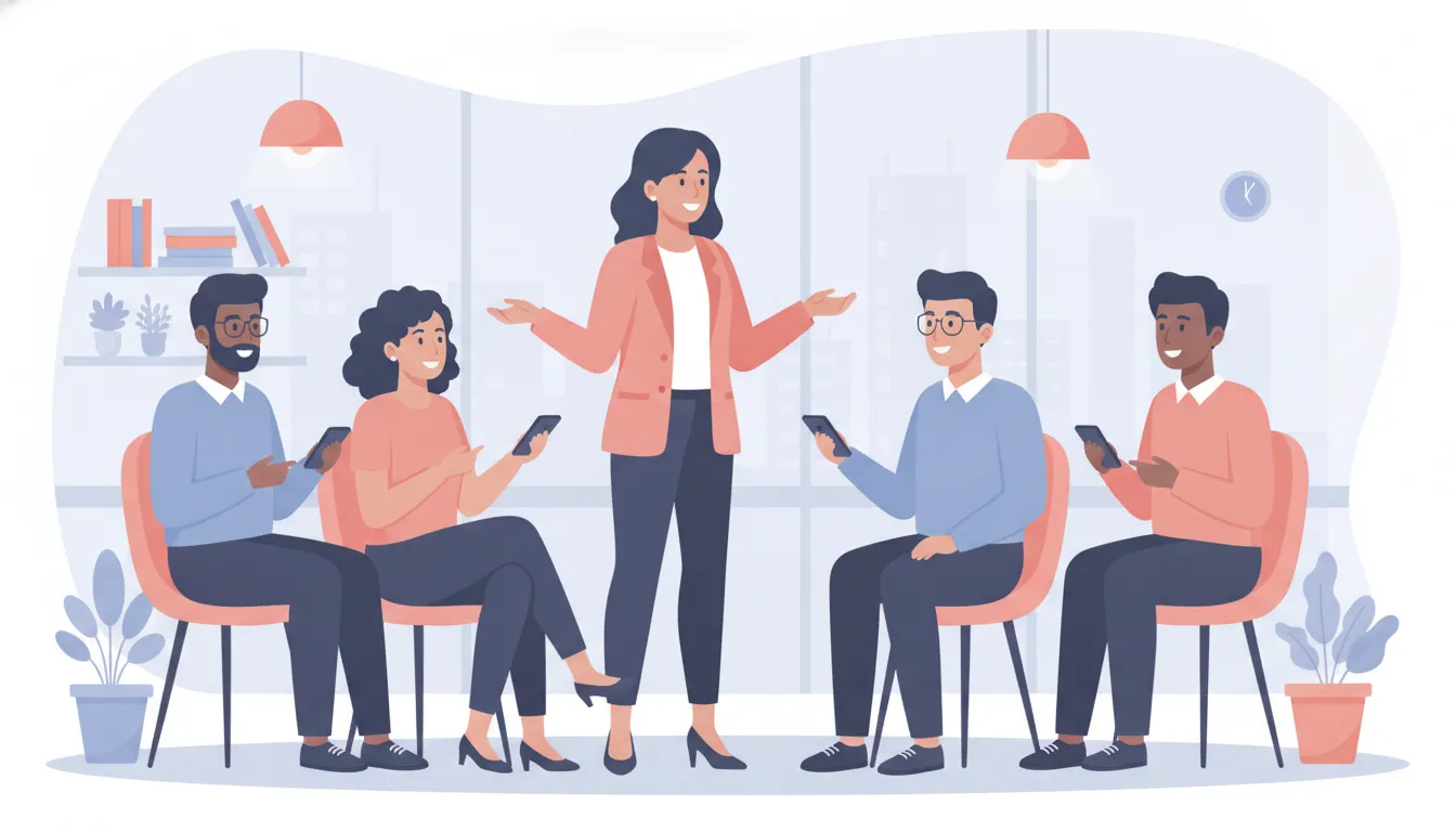 Managers building leadership skills through daily mobile learning