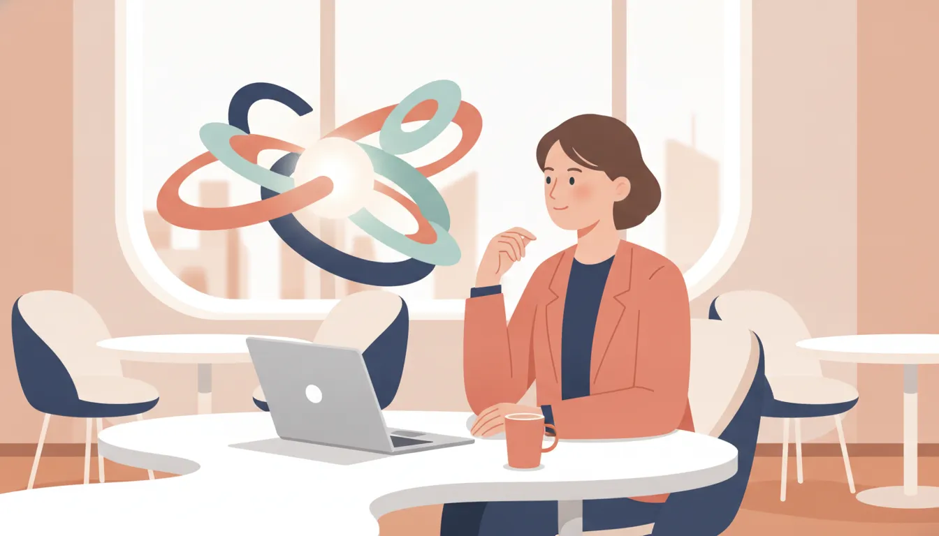 Manager pausing between meetings to organize priorities