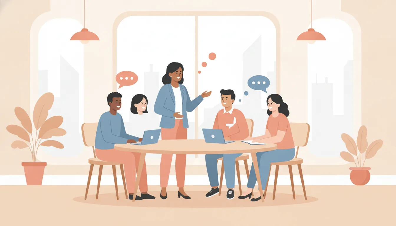 New managers having a peer coaching conversation