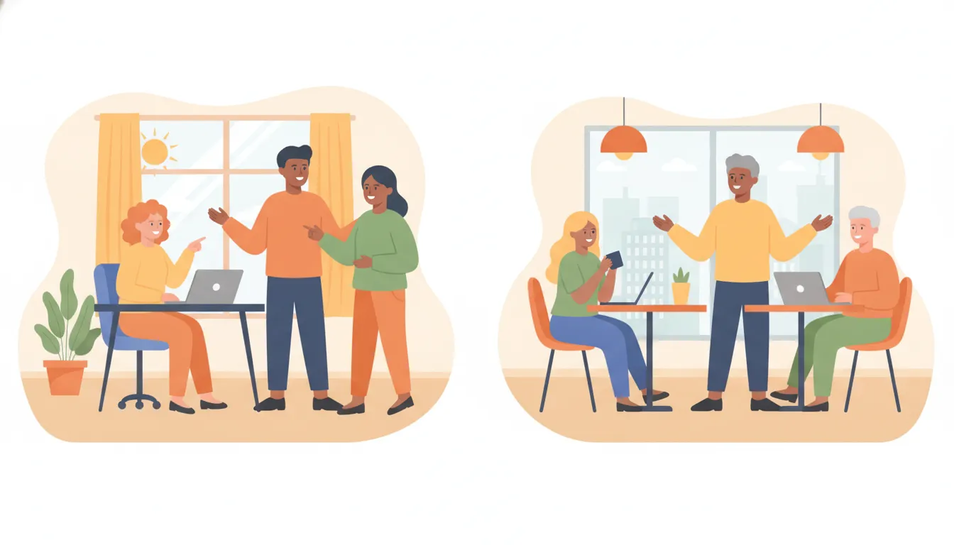 Hybrid managers collaborating across locations