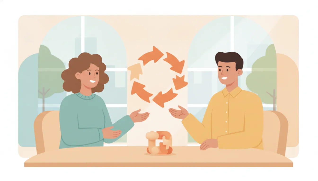 HR leader and manager discussing a coaching program