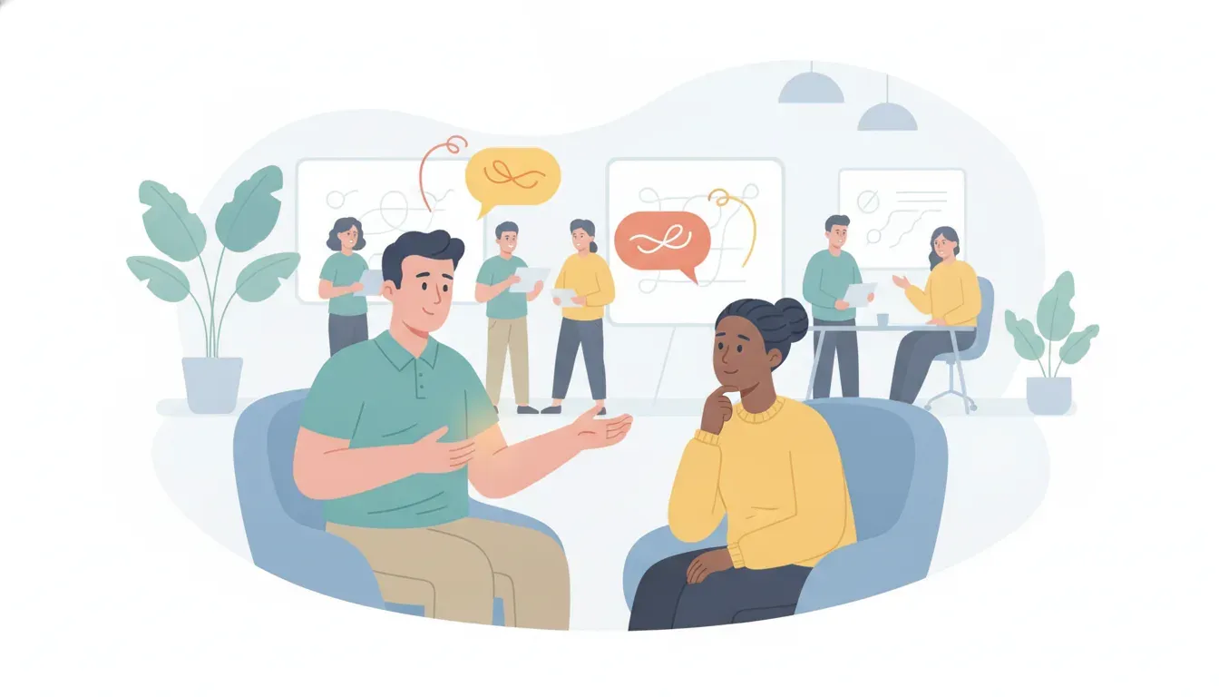 Manager evaluating the best AI coaching app for workplace practice