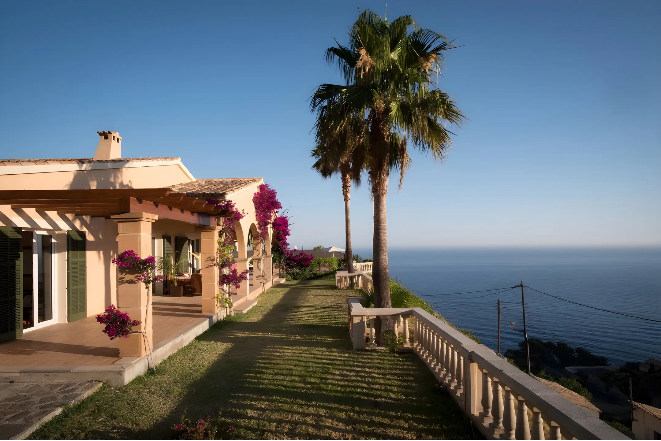 balearic island palms and sea view property image