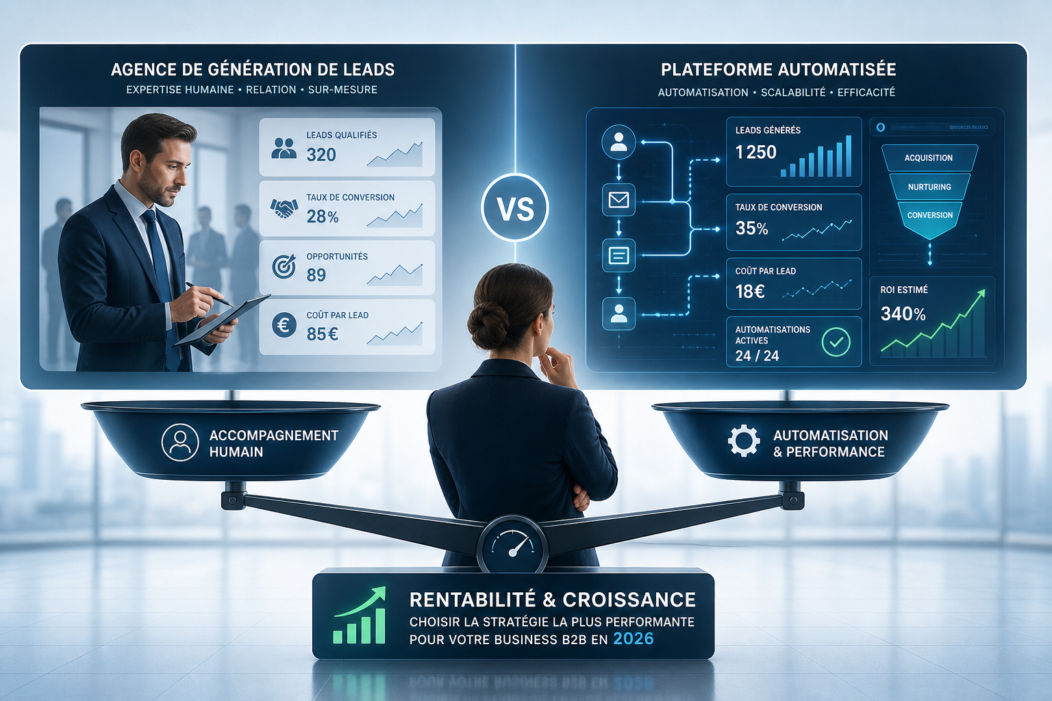 agence-generation-leads-vs-plateforme-automatisee-b2b-2026