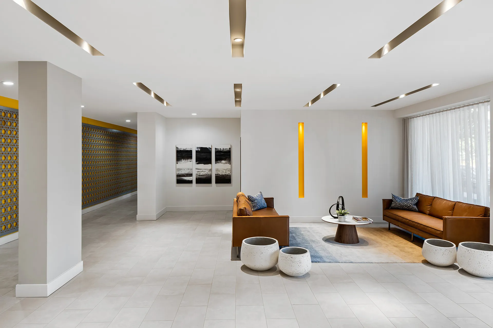 lobby interior with sitting area with sofa