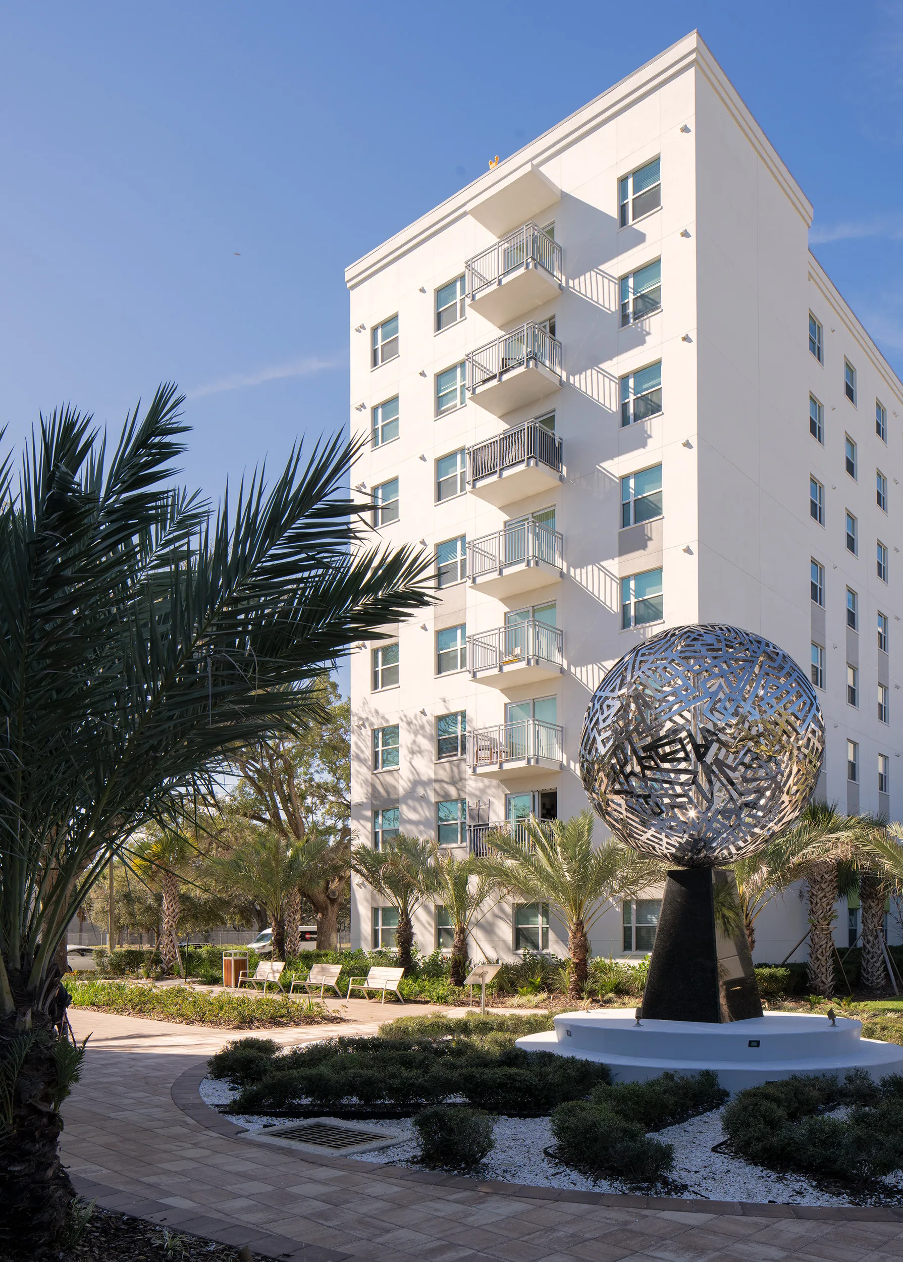 exterior with view of statue and walk ways