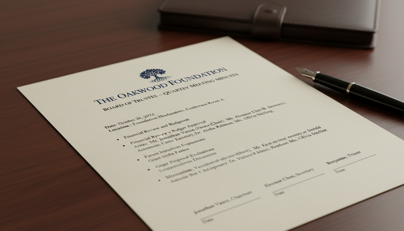 Trust Minutes Examples