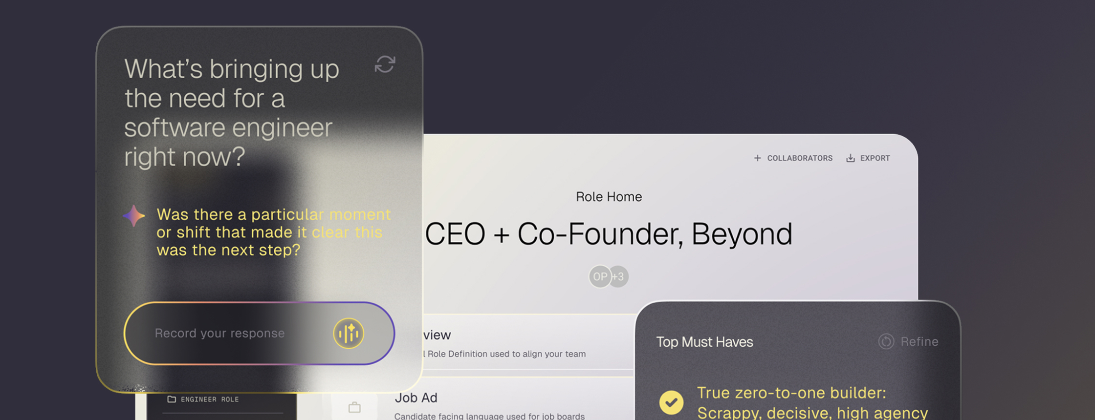 Hiroic interviewing a hiring manager to define a CEO and co-founder role