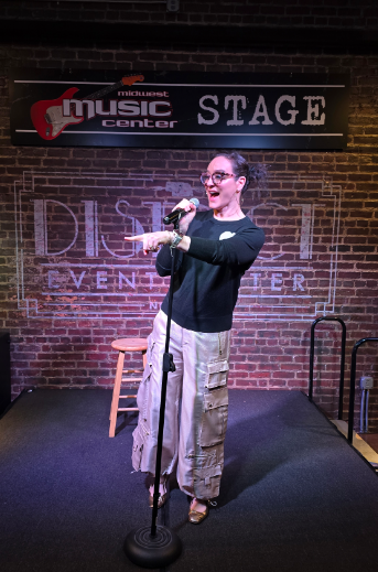 on stage
