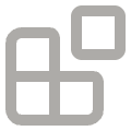 Icon resembling Tetris-style blocks in light gray on white background.