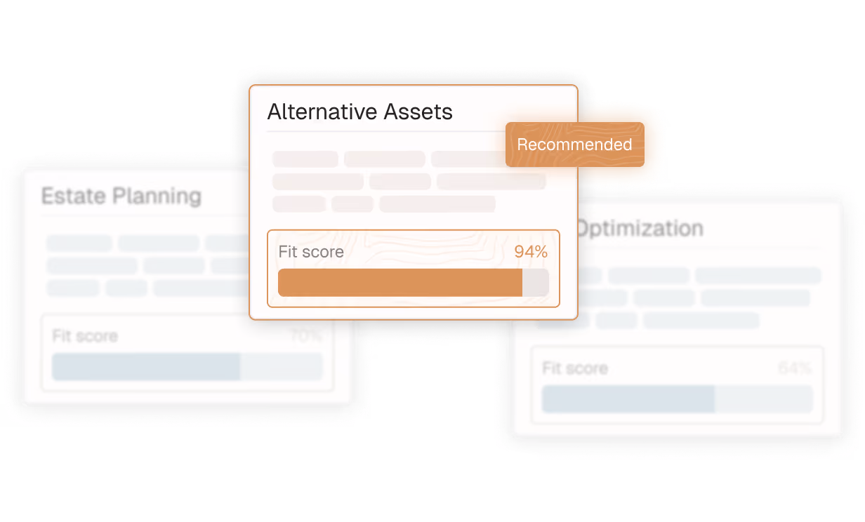 Recommended alternative assets depiction