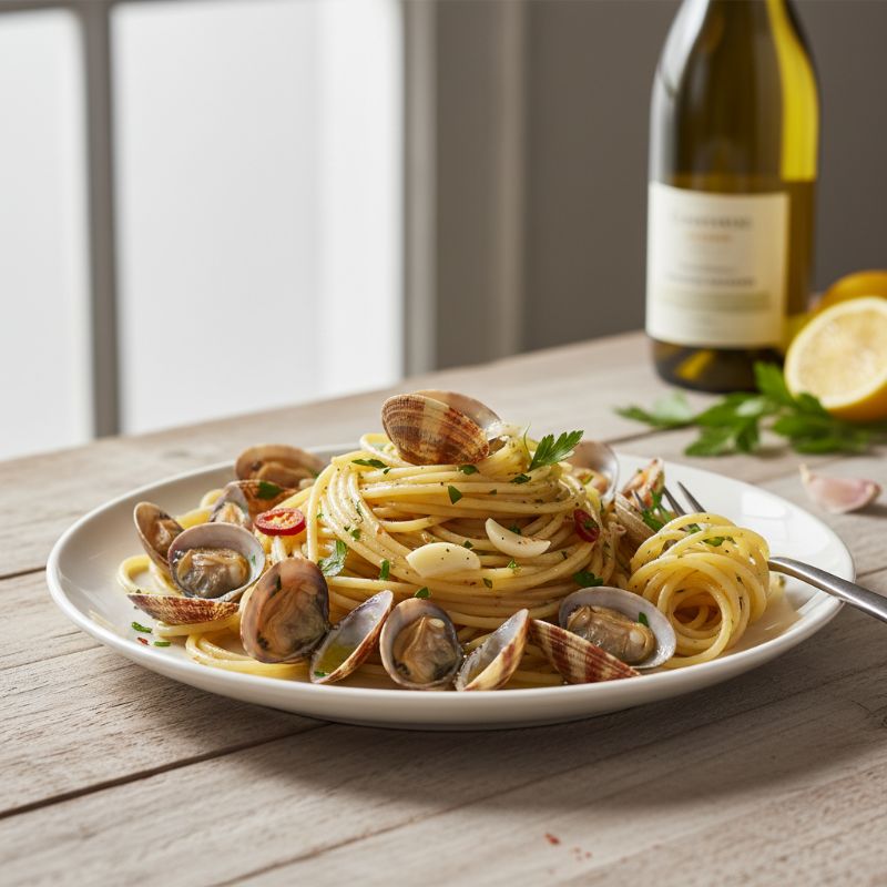 pasta dinner with wine