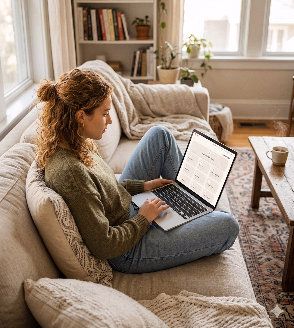 woman creating recipes with AI