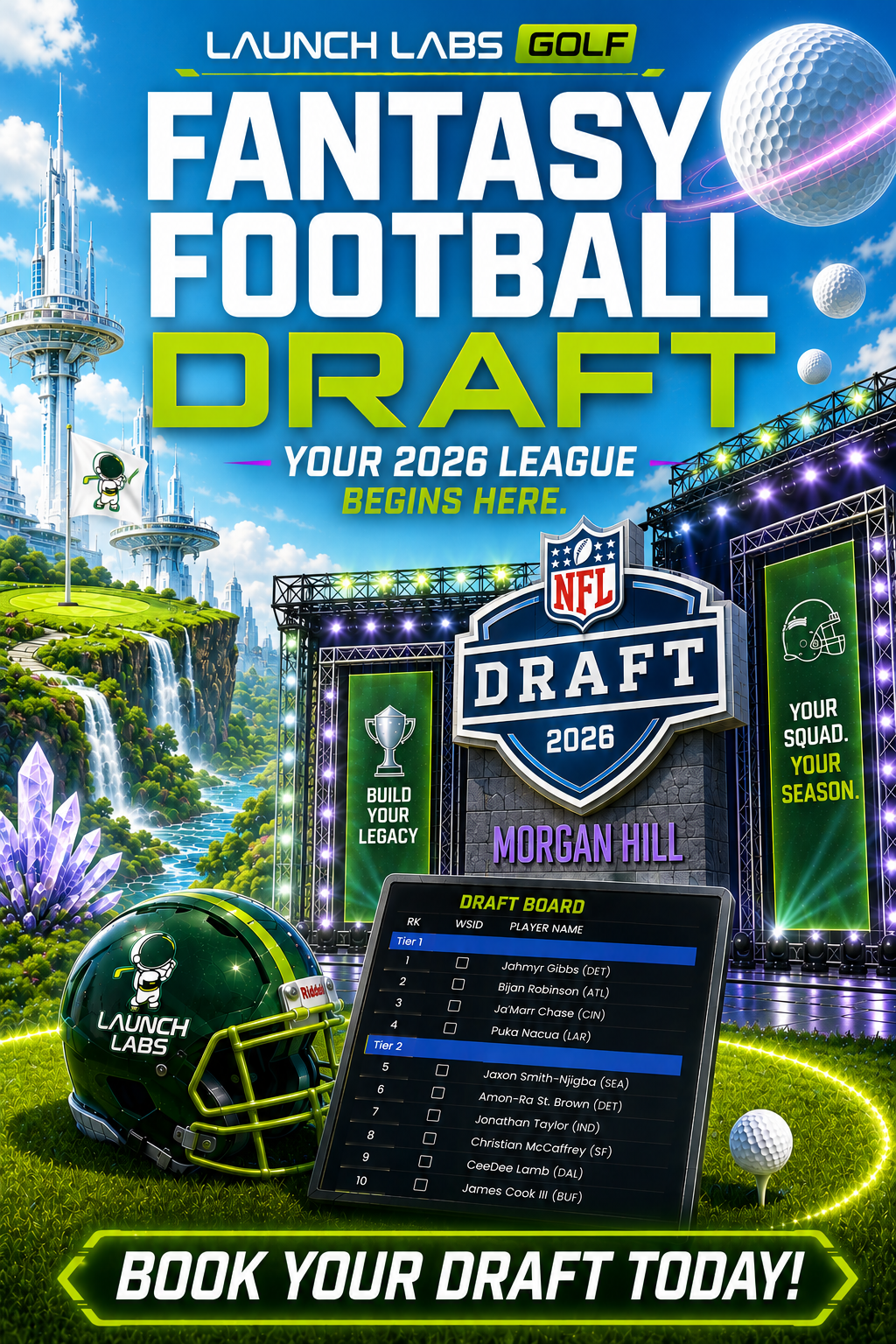 Launch Labs Golf Fantasy Football Draft Party — Morgan Hill