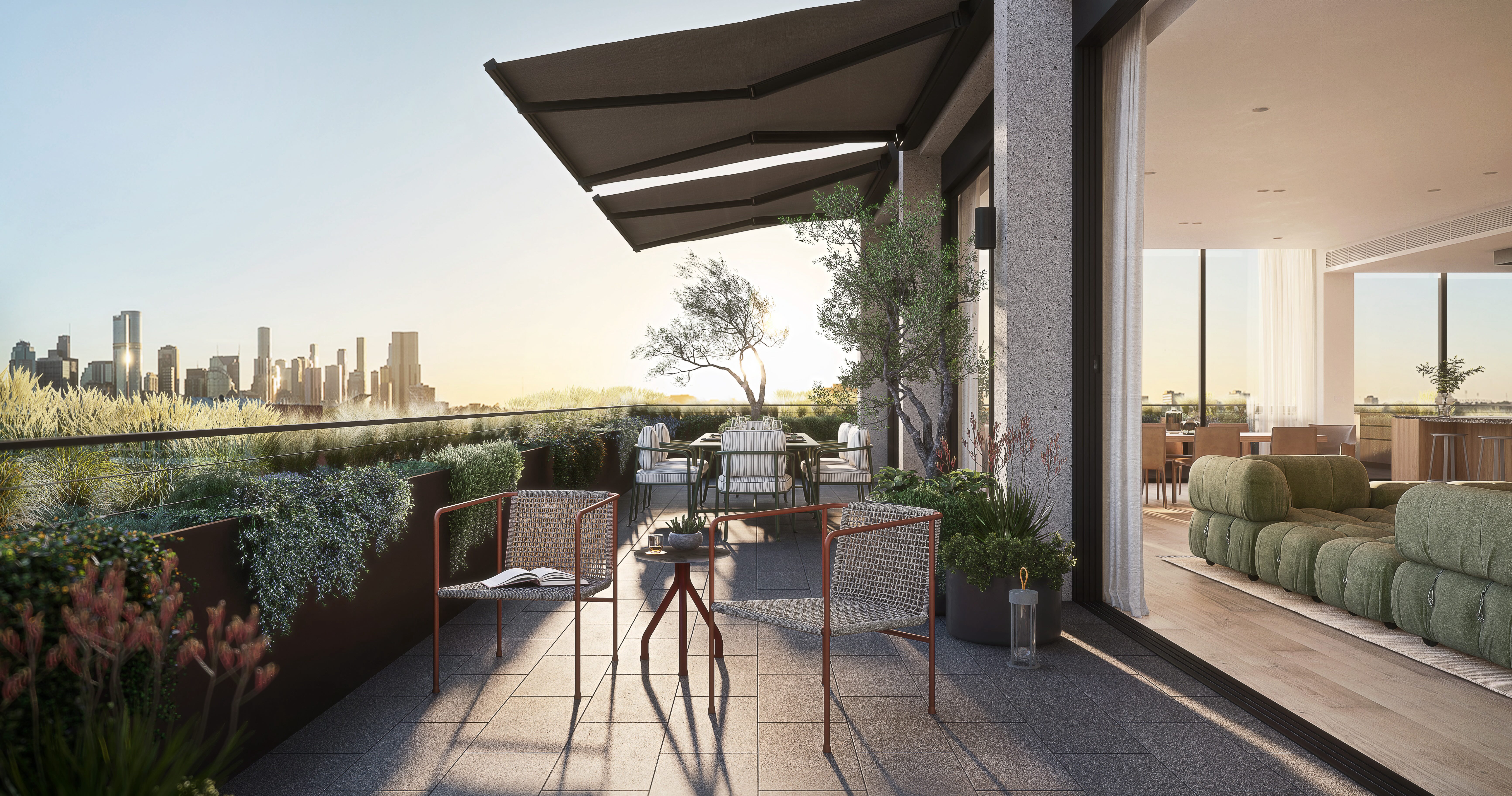 Large poster on display under a tunnel