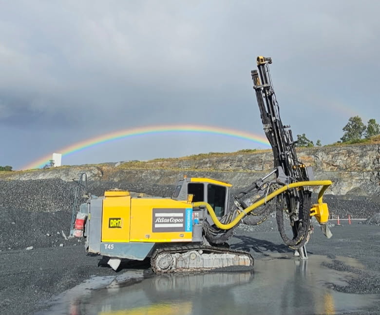 Drill rig in quarry
