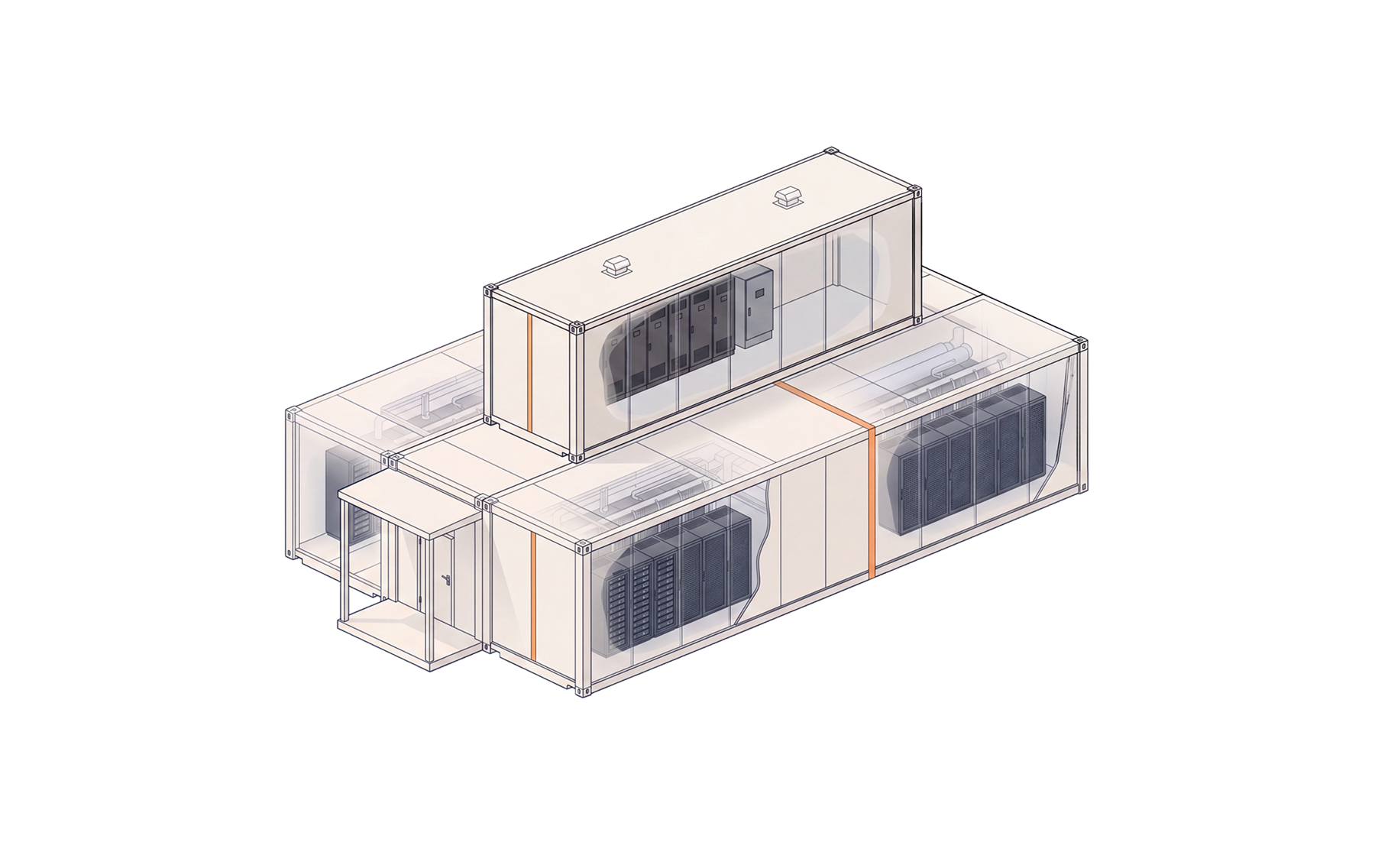 Single assembled data hall