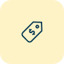 Icon of a price tag with a dollar sign.