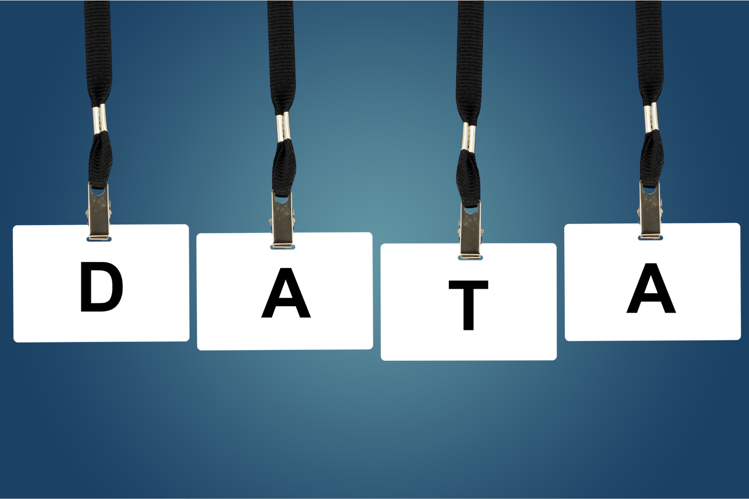 Badges spelling "DATA"