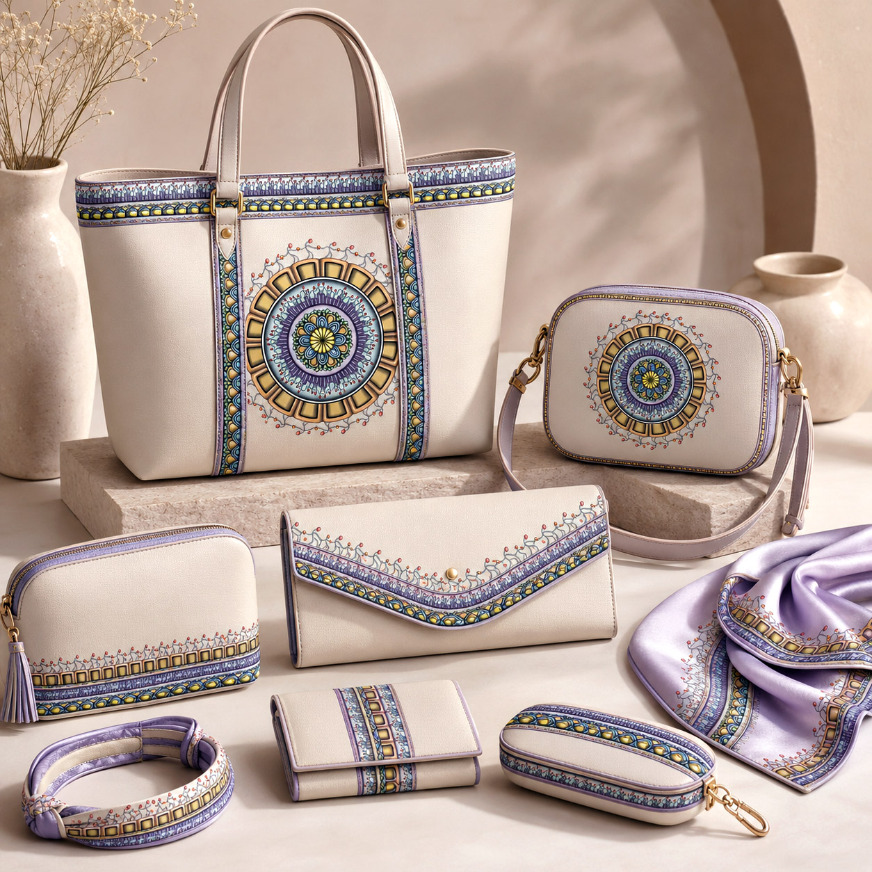 Premium leather goods, handbags, backpacks, travel bags, and accessories created using original Flowstate Design Systems.