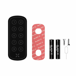 BLACK xPad smart keypad - weatherproof LED-lit wireless keypad for key code access, compatible with BLACK X Euro profile and Deadbolt locks. Provides secure temporary or permanent codes via the BLACK X App, ideal for guests, renters, or service personnel.