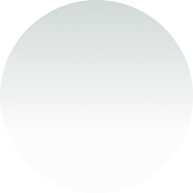 Circular gradient transitioning from dark green at the top to white at the bottom.