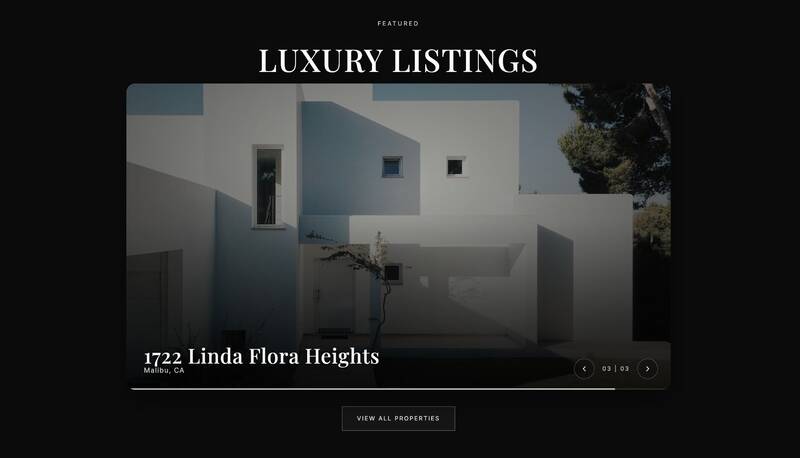 AI Visibility Website - Featured luxury listings carousel