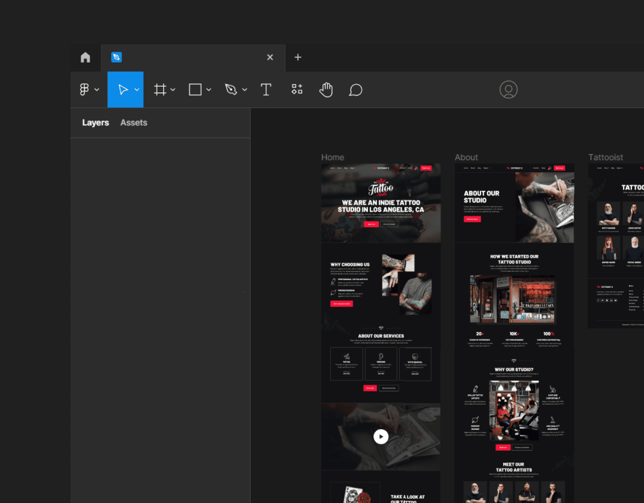Figma File Included - Tattooist X Webflow Template