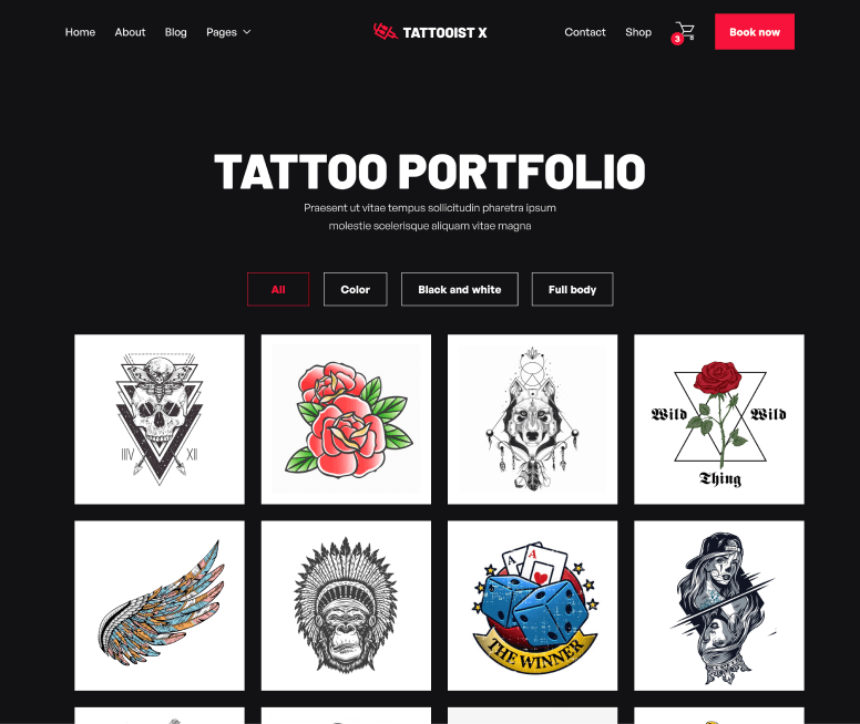 Portfolio - Tattooist X Webflow Template