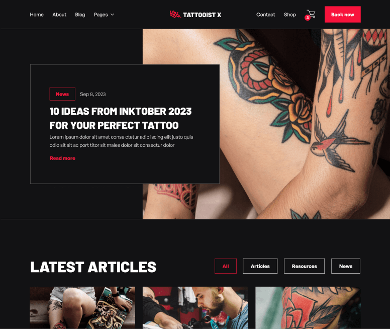 Blog - Tattooist X Webflow Template