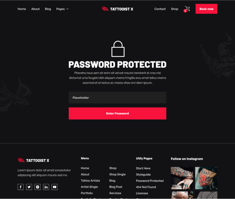 Password Protected - Tattooist X Webflow Template