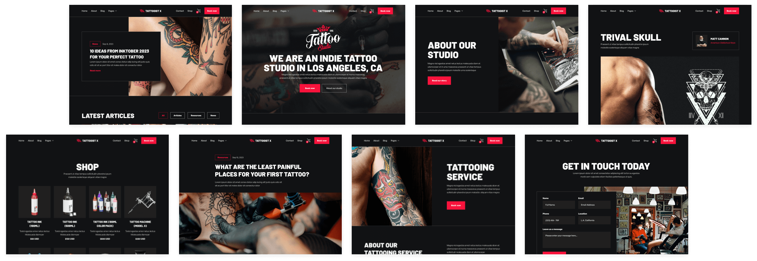 Buy Now On Webflow - Tattooist X Webflow Template