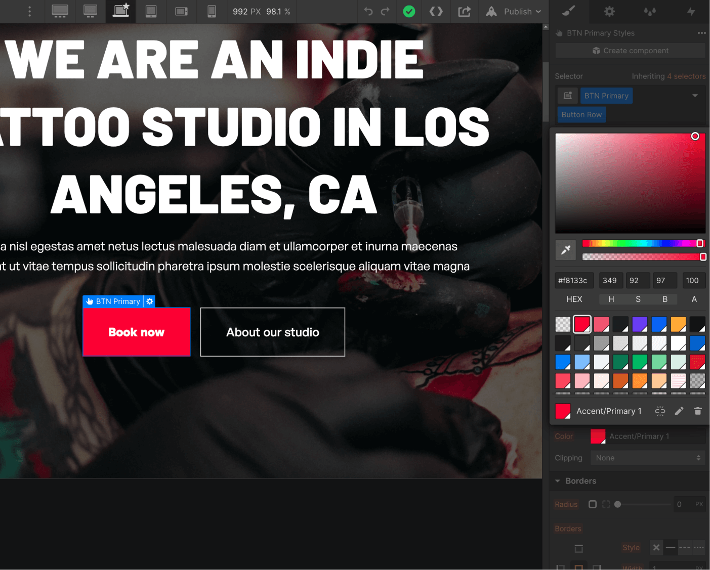 Color - Tattooist X Webflow Template