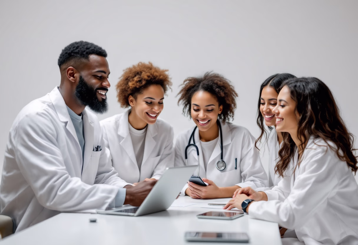 image of a team meeting (for a medical clinic)