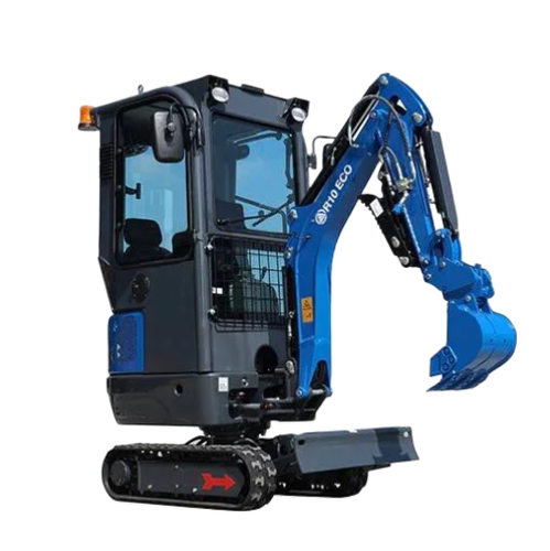 Ultracompact 1-tons minigraafmachine met gesloten cabine en Kubota dieselmotor, ideaal voor krachtig werken in krappe ruimtes.