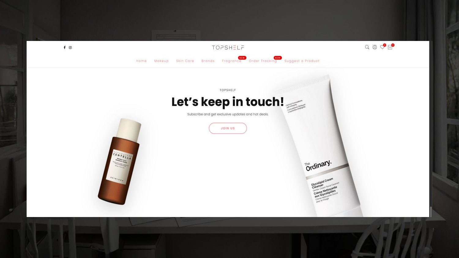 Topshelf Pakistan storefront newsletter section built by Pixelix