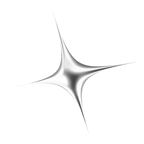 Блискуча срібна графіка у вигляді зірки з гострими кутами та відбивним, глянцевим виглядом.