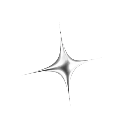 Блискуча срібна графіка у вигляді зірки з гострими кутами та відбивним, глянцевим виглядом.