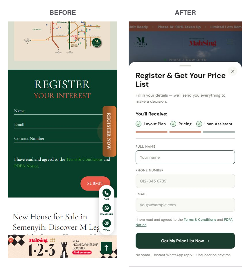 M Legasi registration, bottom form versus the Convx sticky drawer