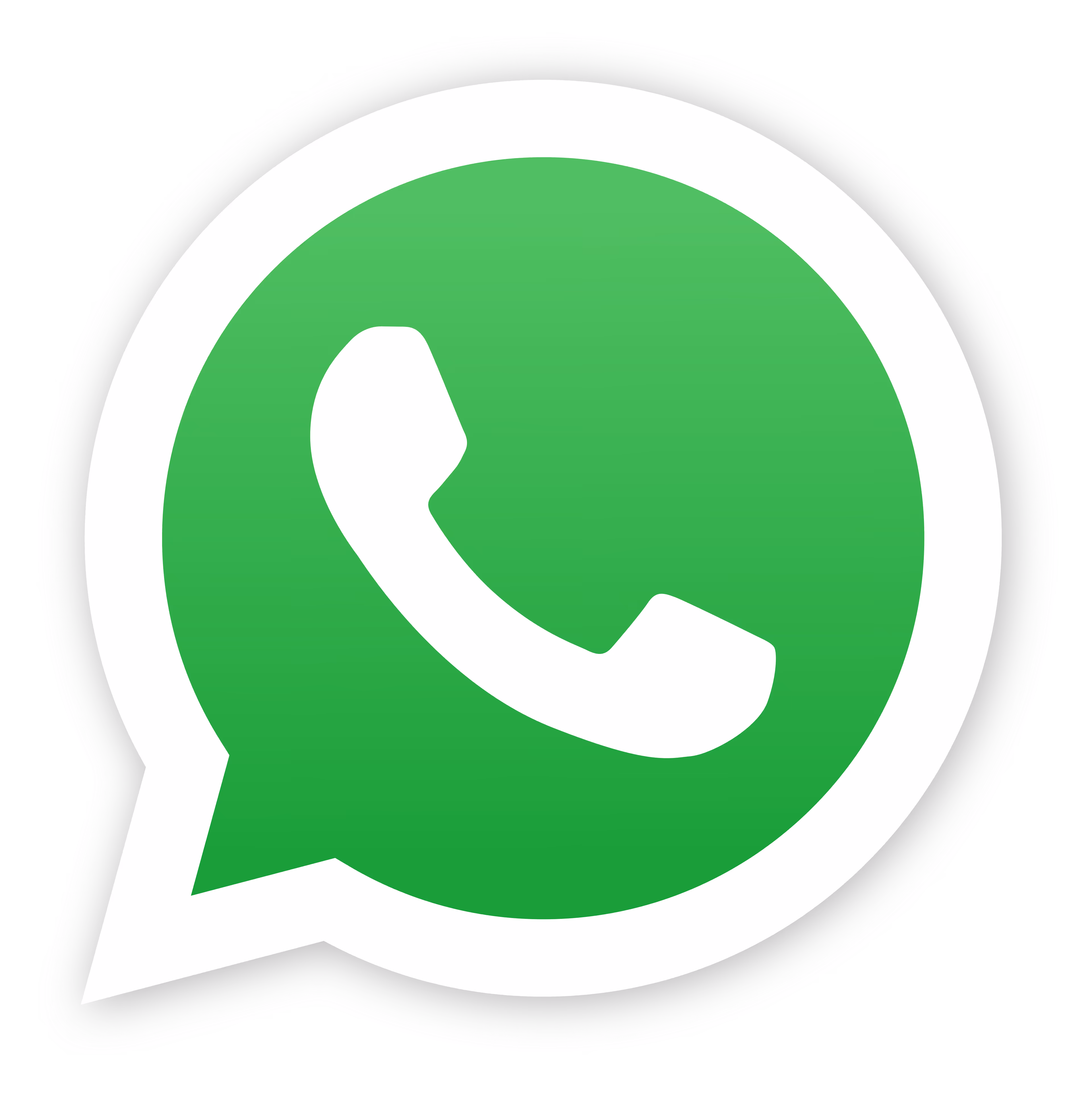 WhatsApp-Symbol mit weißem Telefonhörer auf grünem Sprechblasenkreis.