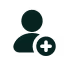 Symbol einer Person mit einem Pluszeichen, das das Hinzufügen eines neuen Benutzers darstellt.