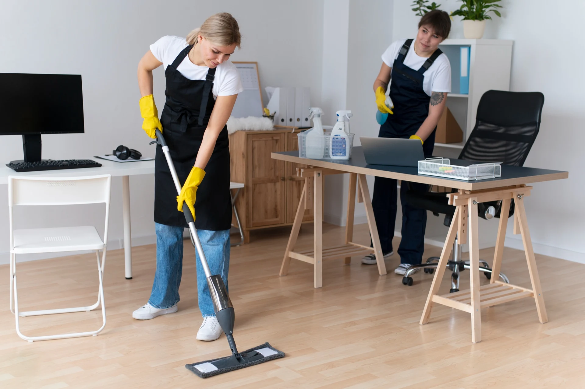 cleaning office