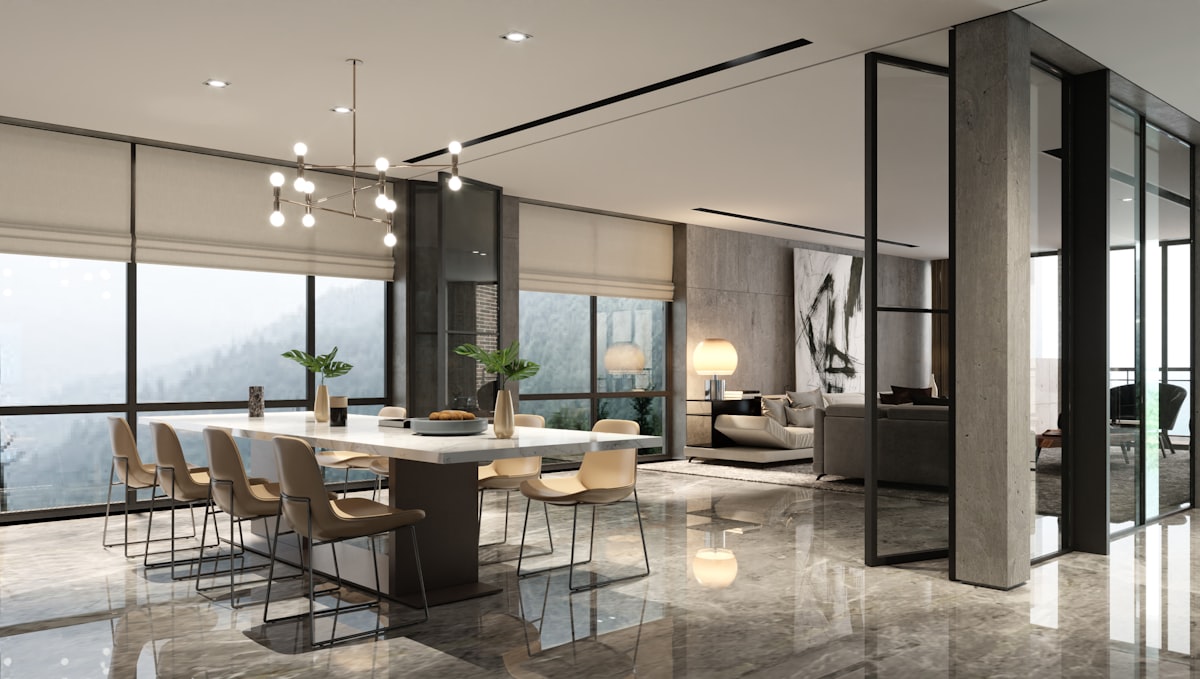 Espace de vie moderne dans une résidence de luxe