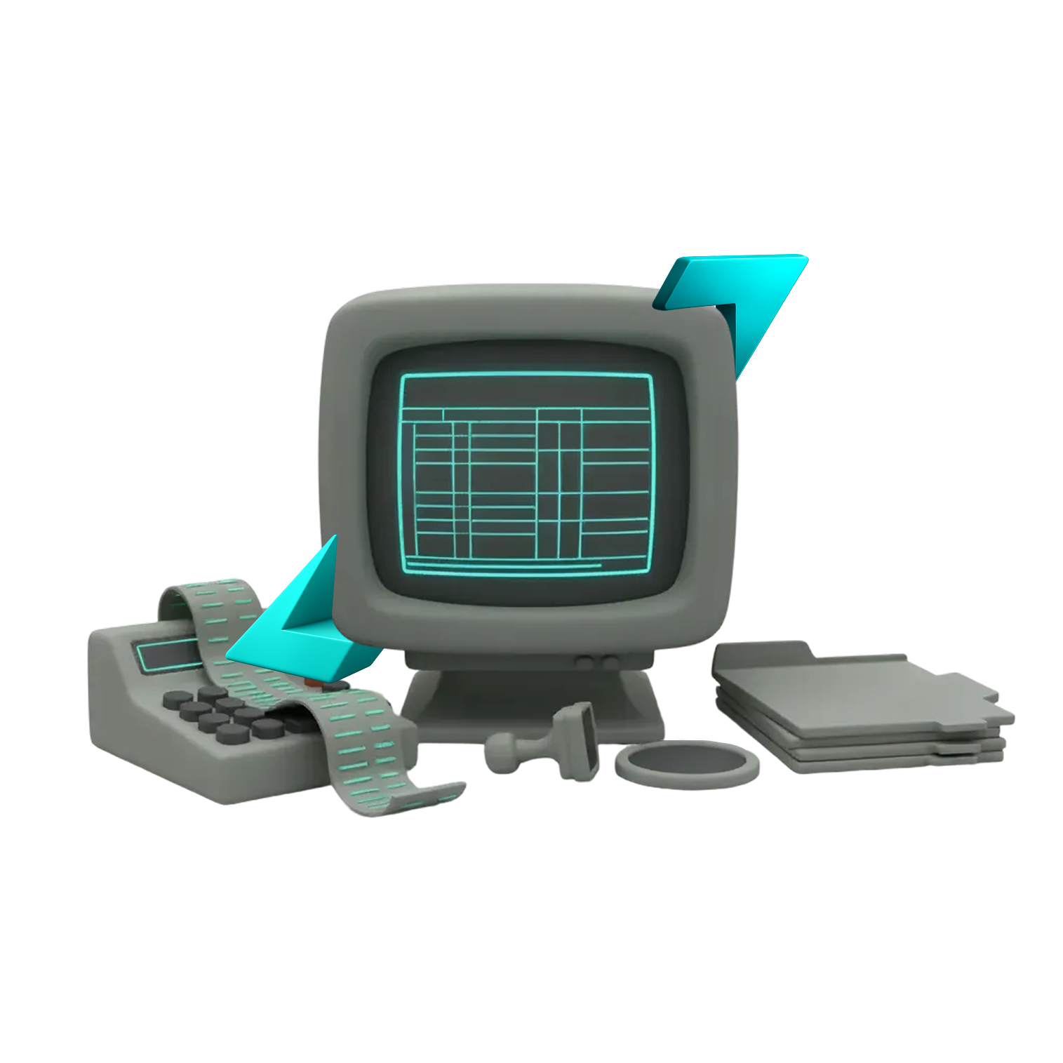 3D illustration of a computer system representing controlled AI deployment environments.