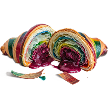 Delicious croissant with raspberry filling