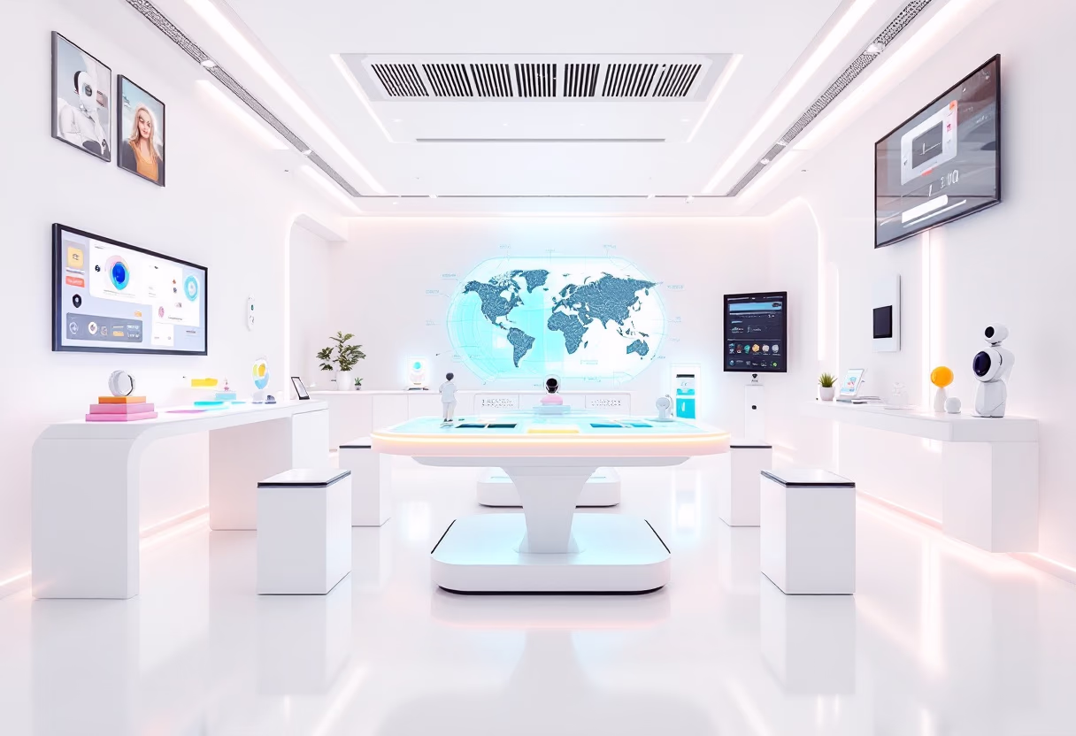 [background image] image of open workspace with advanced tech equipment (for an ai education tech company)