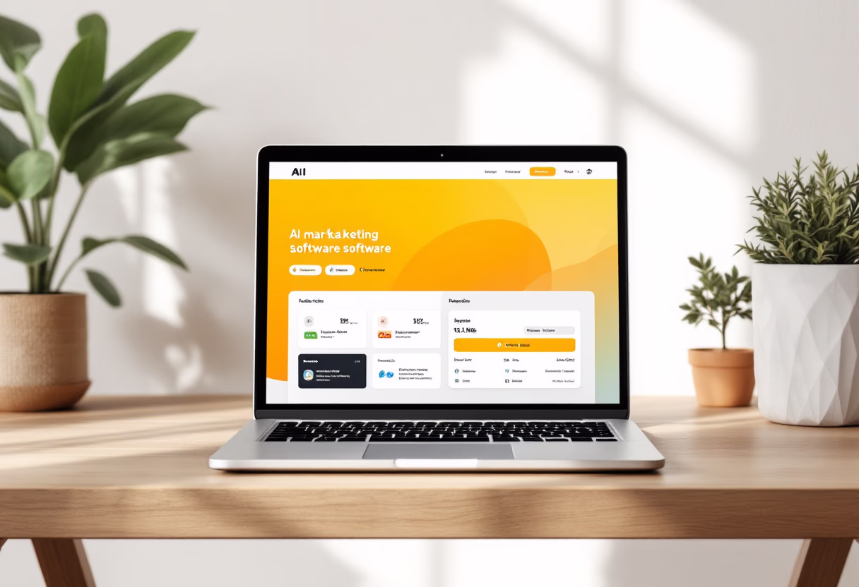 [interface] image of a laptop with software interface (for a ai marketing tech company)