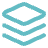 Icon of three layered teal shapes arranged vertically, representing layers or stacked elements.