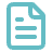 Teal icon of a document with text lines and a folded top-right corner.
