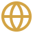 Yellow globe icon representing the Earth with latitude and longitude lines.